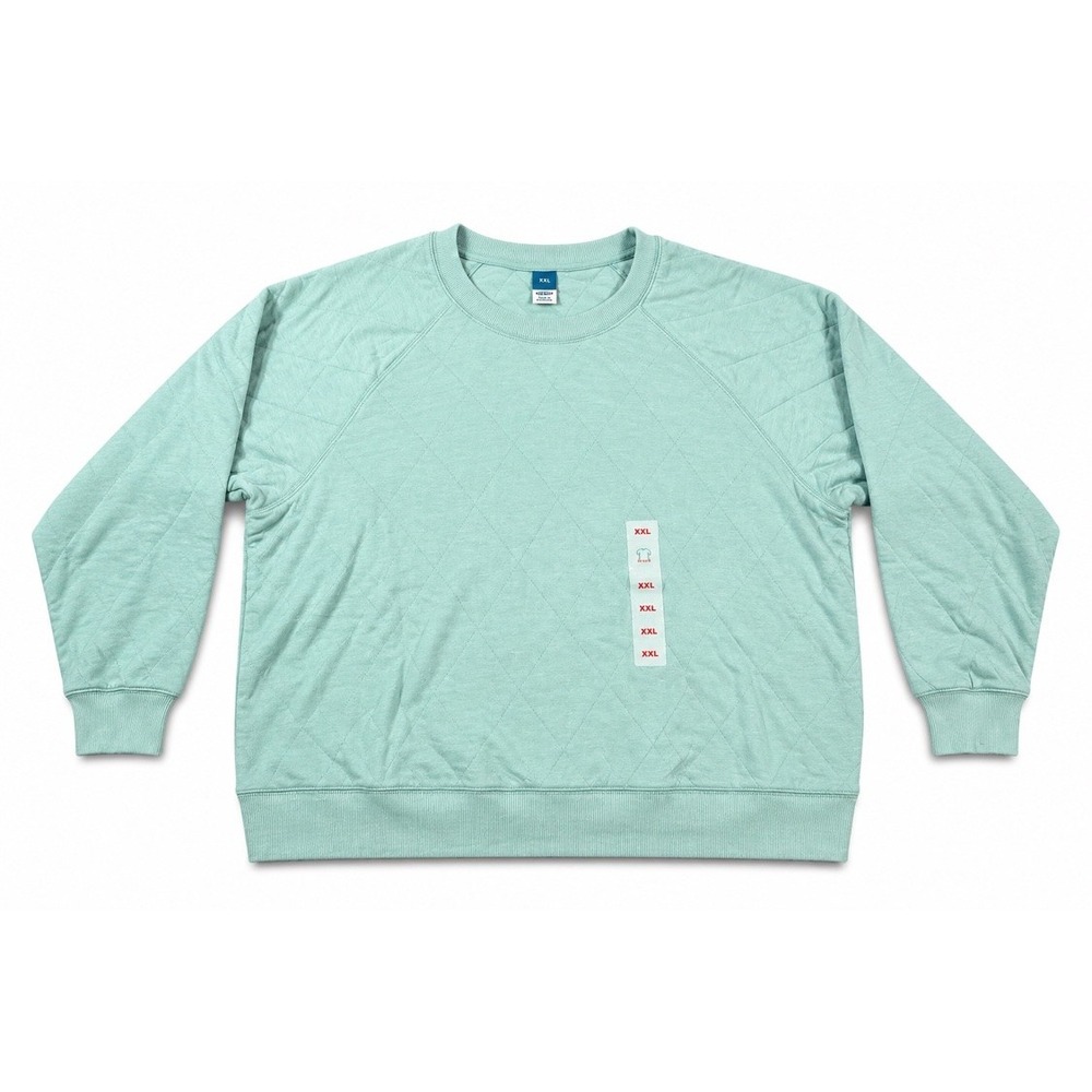 NWT Old Navy Quilted Sweatshirt Women's XXL Mint Green
